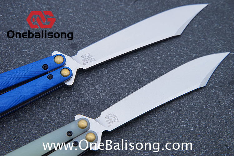 Baliplus Titanium lining BM99 Necron Balisong Clone Sandwich Titanium Handle Live Blade Bushing