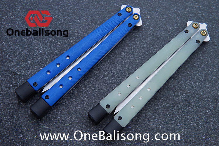 Baliplus Titanium lining BM99 Necron Balisong Clone Sandwich Titanium Handle Live Blade Bushing