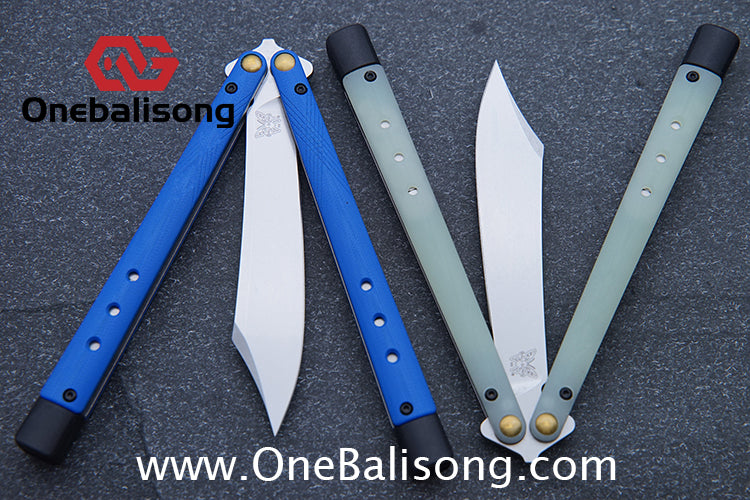 Baliplus Titanium lining BM99 Necron Balisong Clone Sandwich Titanium Handle Live Blade Bushing