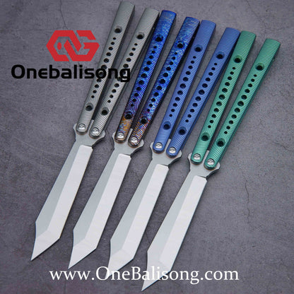 theone corrugation Ripple REP clone Titanium alloy-handle stainless steel blade bushings D2