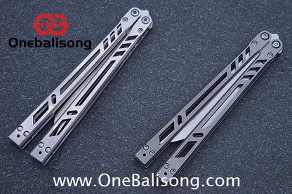 Baliplus Titanium BB Barebones Balisong Clone Titanium Alloy Sandwich Handle VG10 Blade Bushing