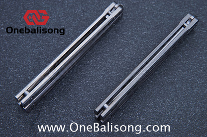 Baliplus Titanium BB Barebones Balisong Clone Titanium Alloy Sandwich Handle VG10 Blade Bushing