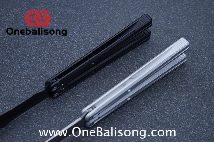 Purple Smoke The Tiger Balisong 7075 Aluminum Alloy Handle 440c Stainless Steel Trainer Blade Bushing