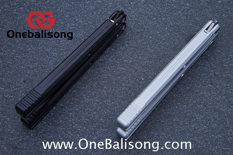Purple Smoke The Tiger Balisong 7075 Aluminum Alloy Handle 440c Stainless Steel Trainer Blade Bushing