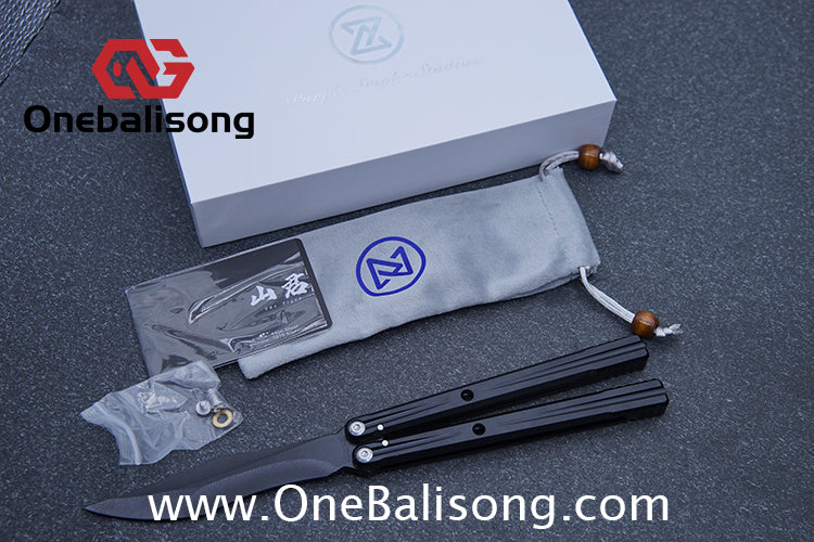 Purple Smoke The Tiger Balisong 7075 Aluminum Alloy Handle 440c Stainless Steel Trainer Blade Bushing