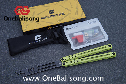 ARMED SHARK Steel Madko Balisong Clone 3cr13 Stainless Steel Handle Stainless Steel Blade Bushings