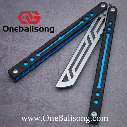 Baliplus Nautilus V1 Balisong Clone Aluminum Alloy G10 Patch Handle Stainless Steel Blade Bushing