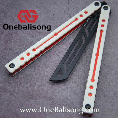 Baliplus Nautilus V1 Balisong Clone Aluminum Alloy G10 Patch Handle Stainless Steel Blade Bushing