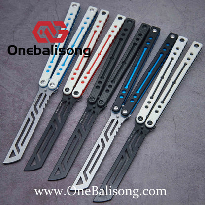 Baliplus Nautilus V1 Balisong Clone Aluminum Alloy G10 Patch Handle Stainless Steel Blade Bushing