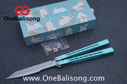 Asgard Bunny Aluminum Rabbit Balisong Aluminum Alloy Handle Stainless Steel Bushing