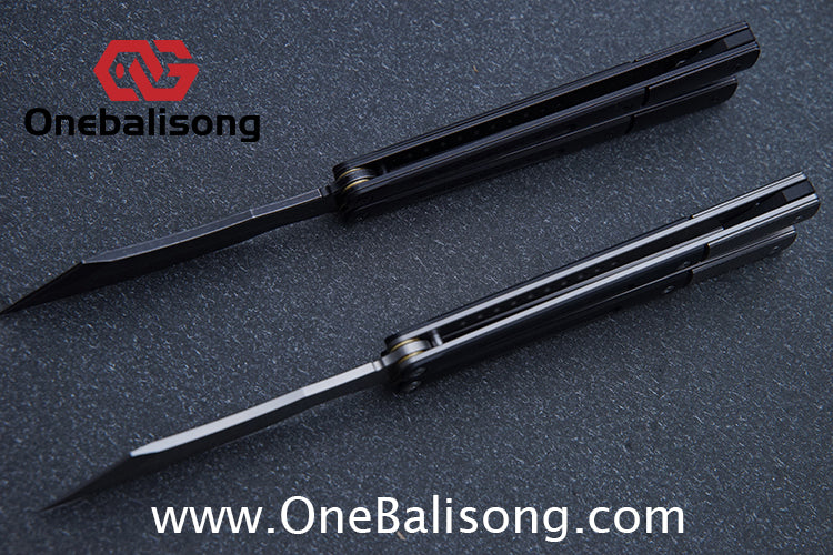 JK Litetech Clone Balisong Titanium Alloy Lining G10 Patch Handle Stainless Steel Blade Bushing