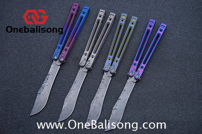 Theone Arctic Fox Balisong Titanium Alloy Handle Stainless Steel Blade Bushing
