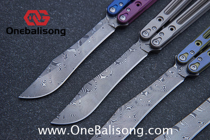 Theone Arctic Fox Balisong Titanium Alloy Handle Stainless Steel Blade Bushing