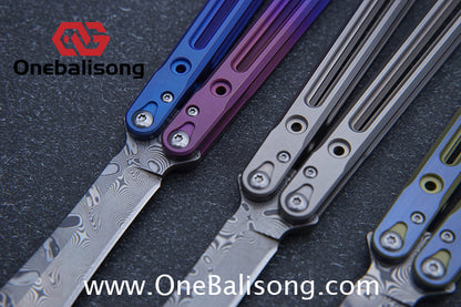 Theone Arctic Fox Balisong Titanium Alloy Handle Stainless Steel Blade Bushing