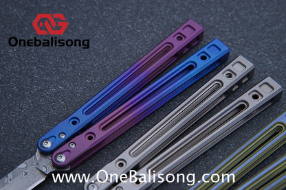 Theone Arctic Fox Balisong Titanium Alloy Handle Stainless Steel Blade Bushing