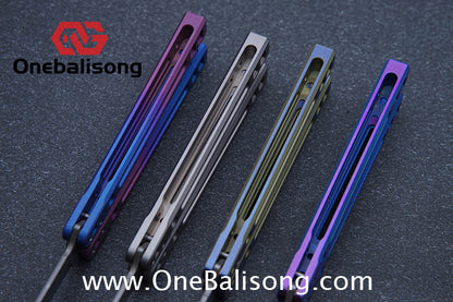Theone Arctic Fox Balisong Titanium Alloy Handle Stainless Steel Blade Bushing
