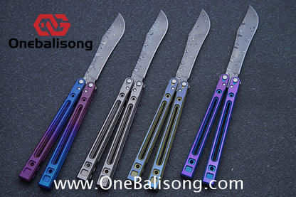 Theone Arctic Fox Balisong Titanium Alloy Handle Stainless Steel Blade Bushing