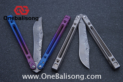 Theone Arctic Fox Balisong Titanium Alloy Handle Stainless Steel Blade Bushing