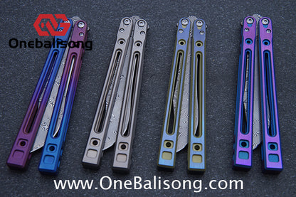 Theone Arctic Fox Balisong Titanium Alloy Handle Stainless Steel Blade Bushing