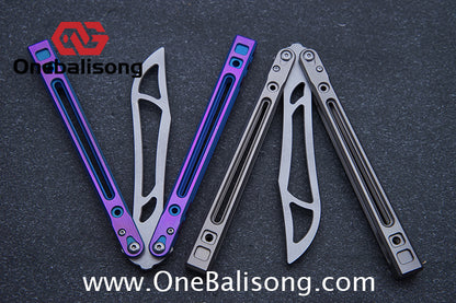 Theone Arctic Fox Balisong Titanium Alloy Handle Stainless Steel Blade Bushing