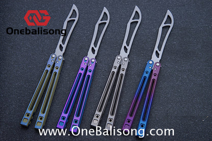 Theone Arctic Fox Balisong Titanium Alloy Handle Stainless Steel Blade Bushing
