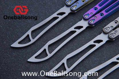 Theone Arctic Fox Balisong Titanium Alloy Handle Stainless Steel Blade Bushing