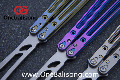 Theone Arctic Fox Balisong Titanium Alloy Handle Stainless Steel Blade Bushing