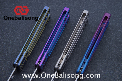 Theone Arctic Fox Balisong Titanium Alloy Handle Stainless Steel Blade Bushing