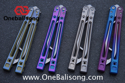 Theone Arctic Fox Balisong Titanium Alloy Handle Stainless Steel Blade Bushing