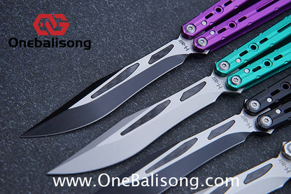 H-air Dust Balisong Aluminum Alloy Handle Stainless Steel Blade Bushings