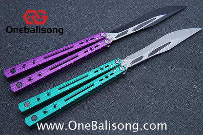 H-air Dust Balisong Aluminum Alloy Handle Stainless Steel Blade Bushings