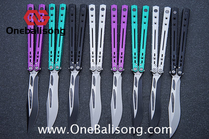 H-air Dust Balisong Aluminum Alloy Handle Stainless Steel Blade Bushings
