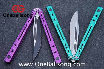 H-air Dust Balisong Aluminum Alloy Handle Stainless Steel Blade Bushings