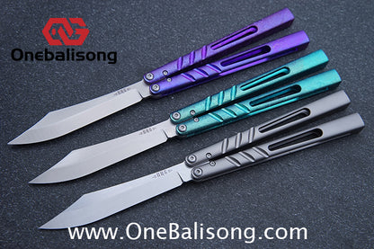 Titus Titanium CHAB Clone Balisong Titanium Channe Alpha Beast Stainless Steel Blade Bushing