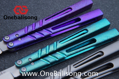 Titus Titanium CHAB Clone Balisong Titanium Channe Alpha Beast Stainless Steel Blade Bushing