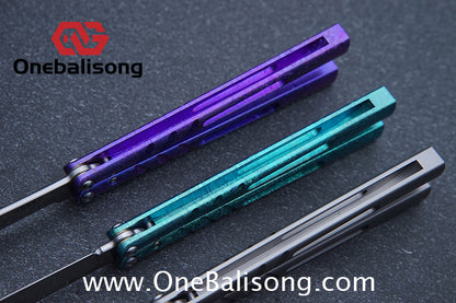 Titus Titanium CHAB Clone Balisong Titanium Channe Alpha Beast Stainless Steel Blade Bushing