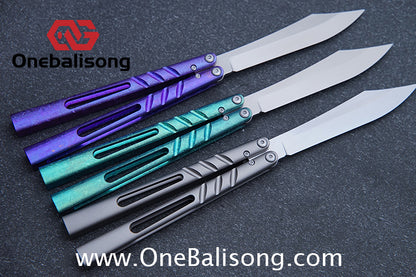 Titus Titanium CHAB Clone Balisong Titanium Channe Alpha Beast Stainless Steel Blade Bushing