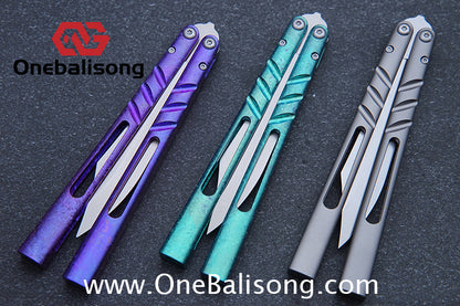 Titus Titanium CHAB Clone Balisong Titanium Channe Alpha Beast Stainless Steel Blade Bushing