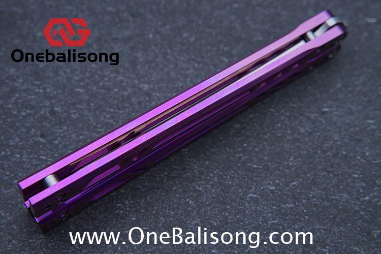 Baliplus Titanium BB Barebones Balisong Clone Titanium Alloy Sandwich Handle VG10 Blade Bushing
