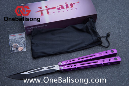 H-air Dust Balisong Aluminum Alloy Handle Stainless Steel Blade Bushings