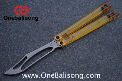 ARMED SHARK PEI Orca Balisong Clone Integrated Handle Made Of PEI Material TC4 Titanium Alloy Blade Bushing