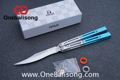 TITUS Bas Balisong Clone 7075 Aluminum Alloy Handle VG10 Stainless Steel Bushing