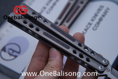 Maxace Snowy Owl Balisong Titanium TC4 Handle Bailu M390 Blade Imported Carbon Horse Patch Bushing