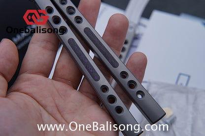 Maxace Snowy Owl Balisong Titanium TC4 Handle Bailu M390 Blade Imported Carbon Horse Patch Bushing