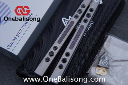 Maxace Snowy Owl Balisong Titanium TC4 Handle Bailu M390 Blade Imported Carbon Horse Patch Bushing