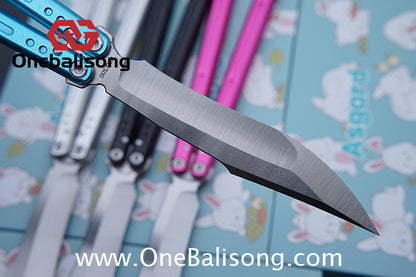 Asgard The Blue Sky Balisong Aluminum Alloy Handle Stainless Steel Integrated Structure Bushing