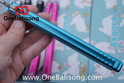 Asgard The Blue Sky Balisong Aluminum Alloy Handle Stainless Steel Integrated Structure Bushing