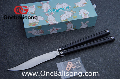Asgard The Blue Sky Balisong Aluminum Alloy Handle Stainless Steel Integrated Structure Bushing
