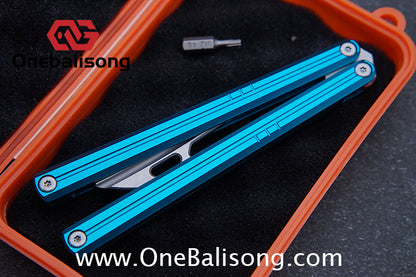 Flux V2 Original Balisong Aluminum Alloy Splicing Integrated Handle Stainless Steel Blade Bushing