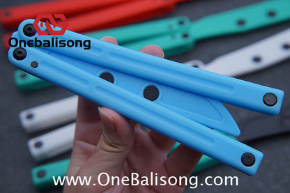 Asgard Cancer Balisong Plastic Trainer Outdoor Safe EDC Practice Knife Fancy Folding Knife